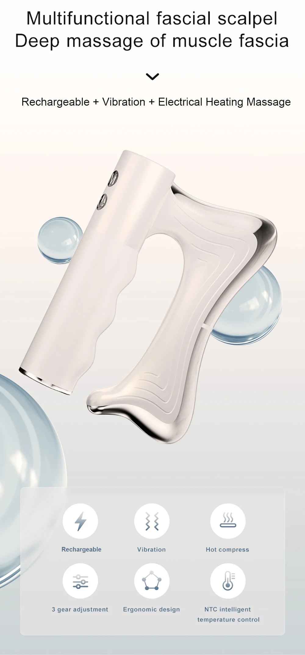 Electric Deep Tissue Massage Blade – Heated Fascia Relaxation Tool